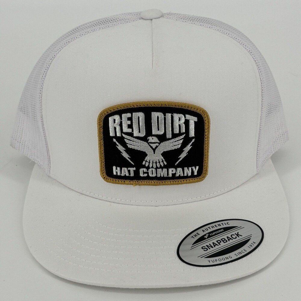 Red Dirt Hat Co White Thunderstruck  Adjustable 5 Panel Snapback Hat